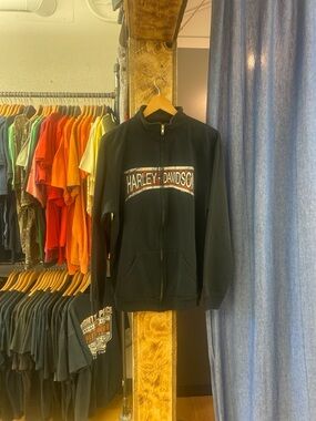 Vintage Harley-Davidson Edmonton Black Zip-Up Hoodie